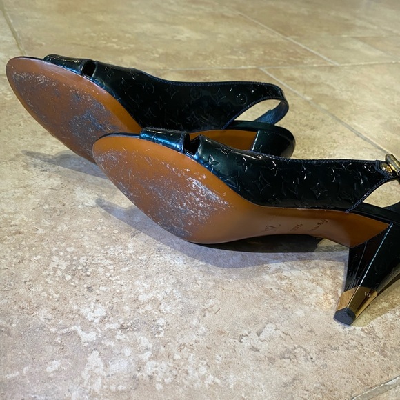 LOUIS VUITTON Green Monogram No Doubt! Sling back Sandal - Picture 9 of 13